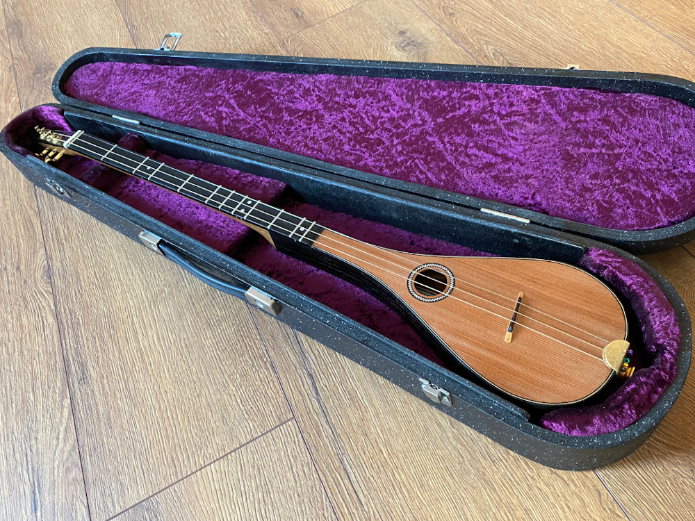 ebony and redwood Stick Dulcimer custom special in case