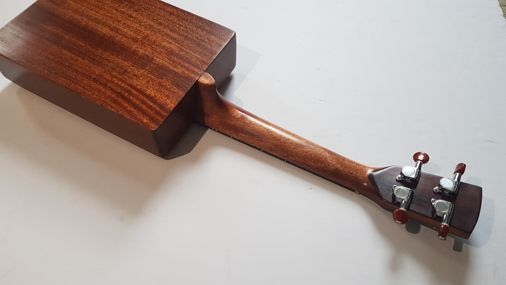 Cigar Box Concert ukulele in recycled mahogany