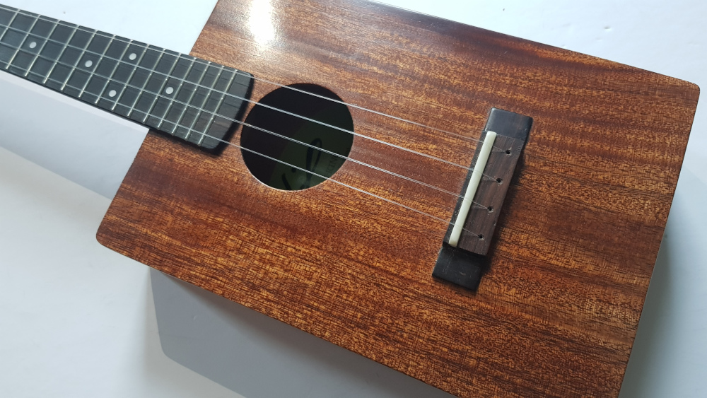 Cigar Box Concert ukulele in recycled mahogany