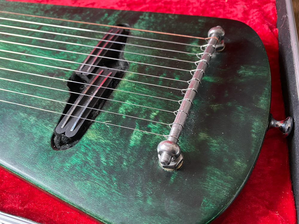 close up of pickups and bridge